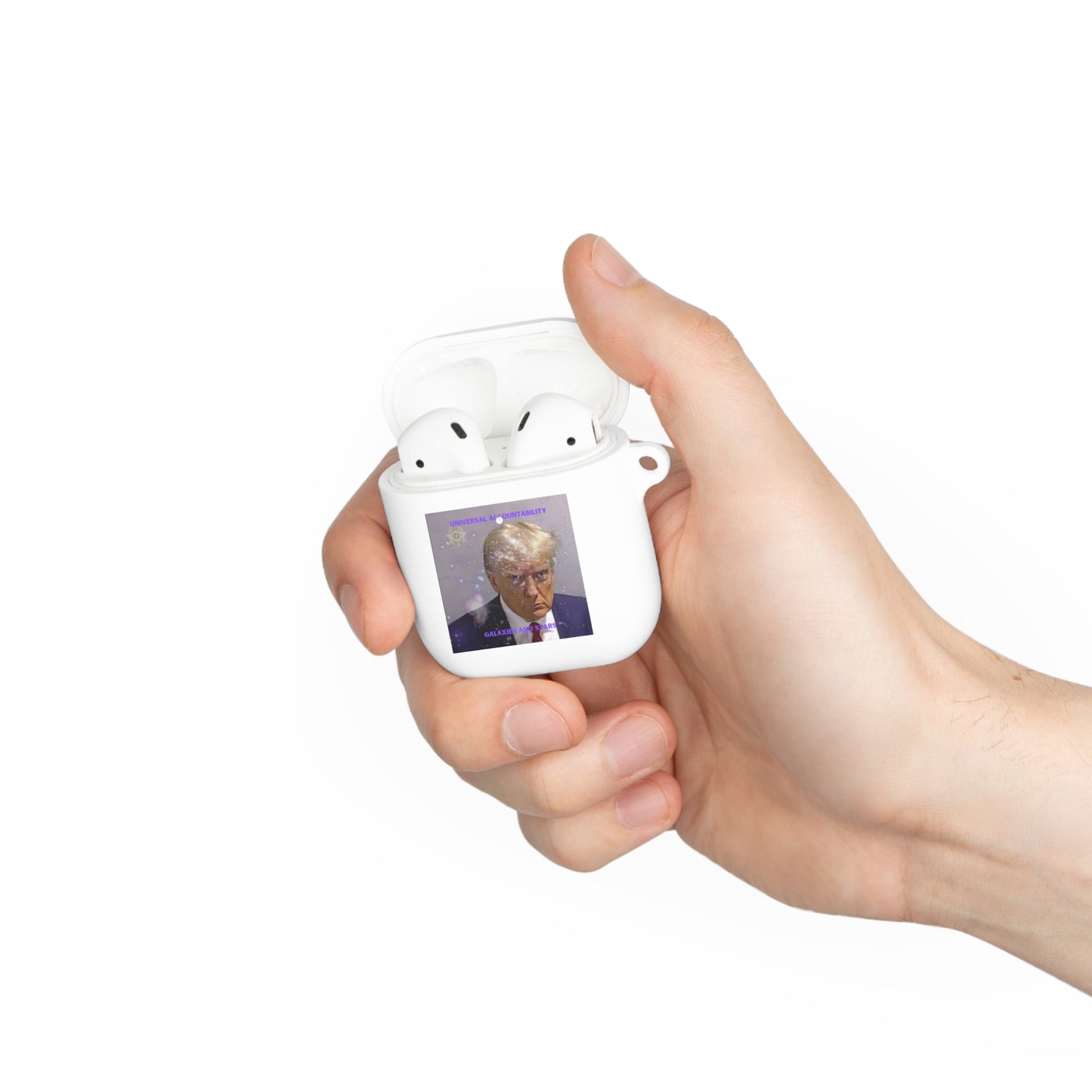 Donald J Trump Cosmic Justice AirPods Case: 91 Counts Charged - Universal Accountability Accessory