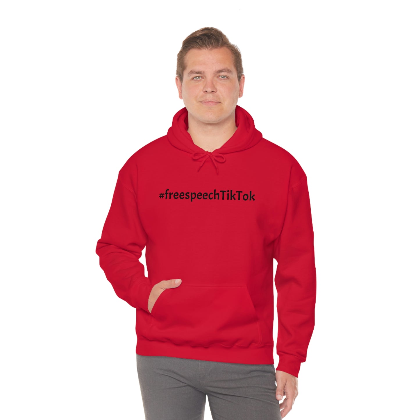 #FreeSpeechTikTok Red Hoodie: Boldly Support TikTok Freedom