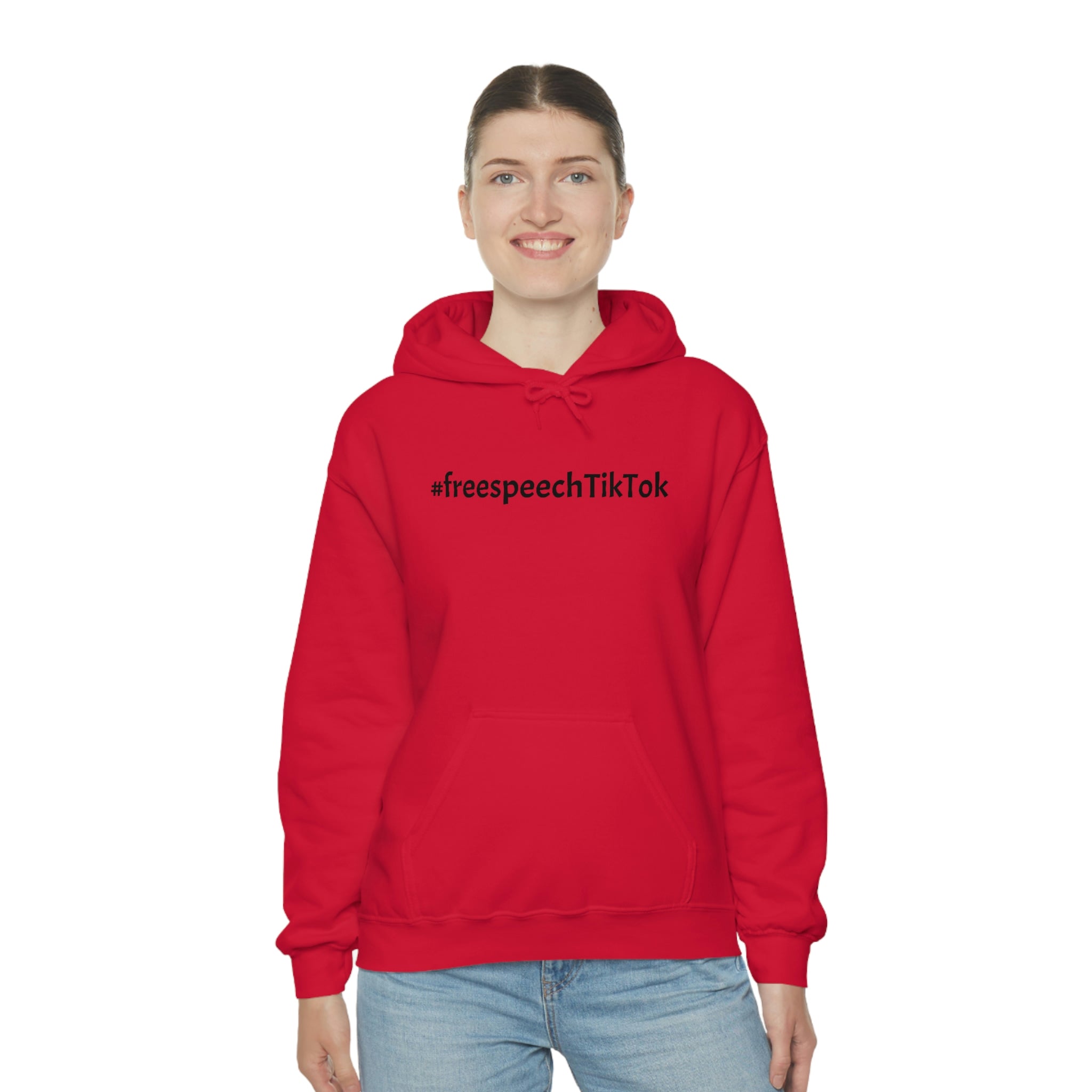 FreeSpeechTikTok Red Hoodie Boldly Support TikTok Freedom