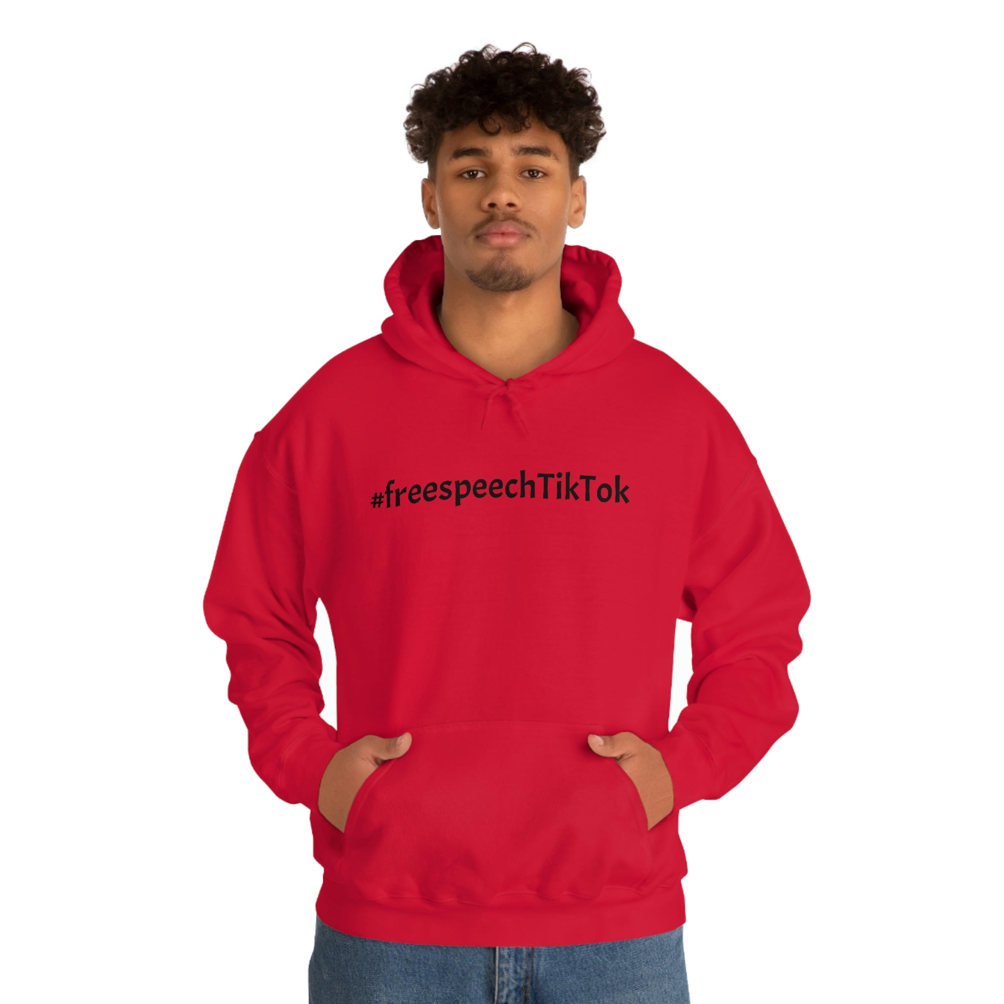 FreeSpeechTikTok Red Hoodie Boldly Support TikTok Freedom